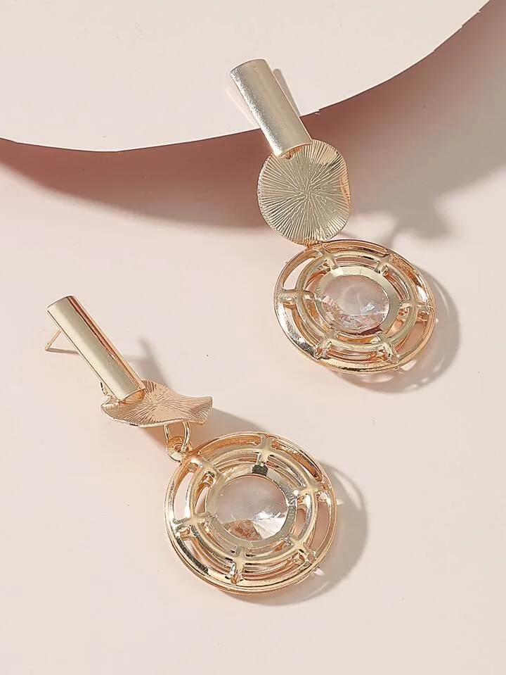 "JINGA" ROUND DROP EARRINGS- GOLD