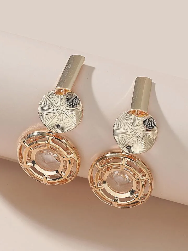 "JINGA" ROUND DROP EARRINGS- GOLD