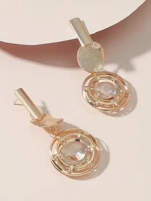 "JINGA" ROUND DROP EARRINGS- GOLD