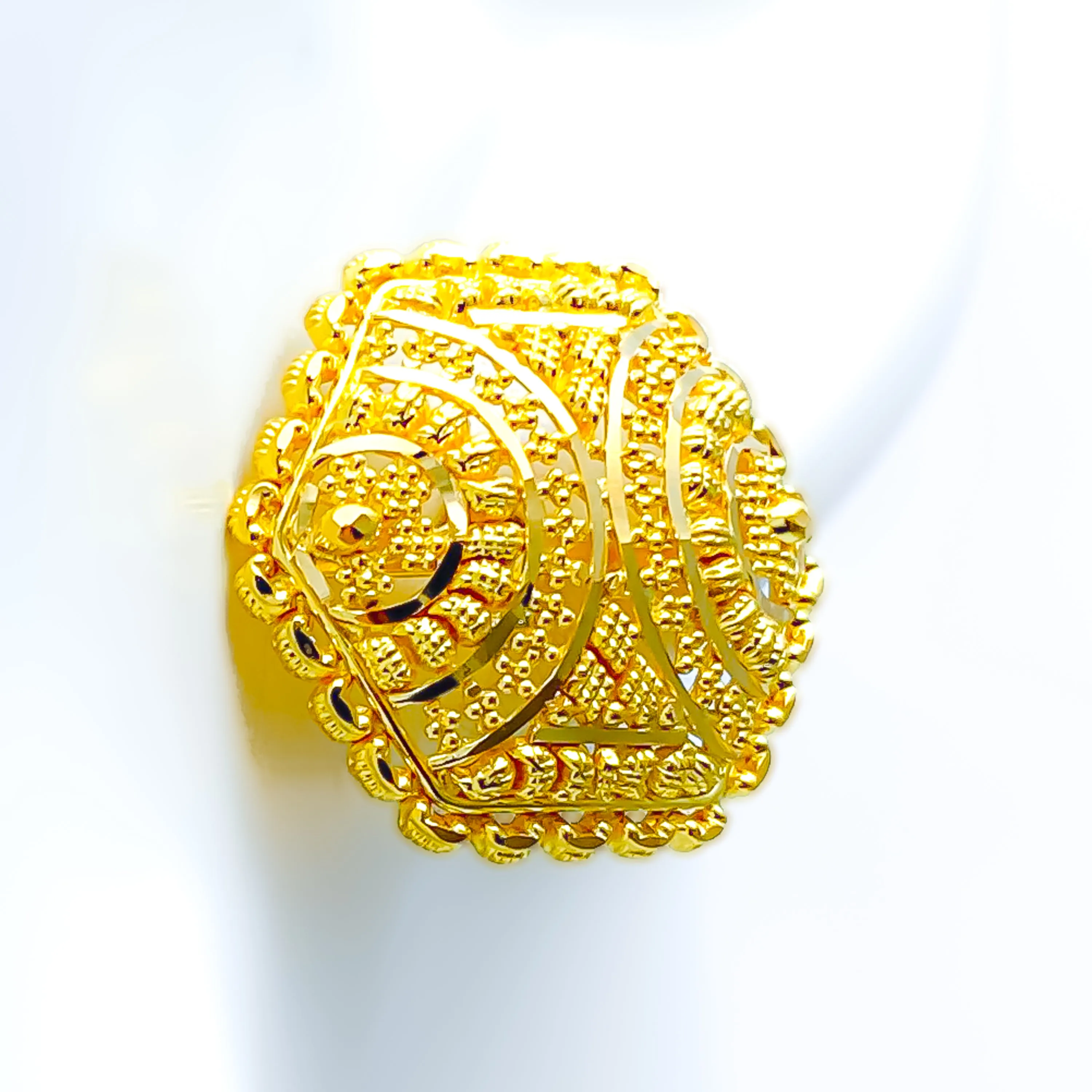 Radiant Geometric 22k Gold Earrings