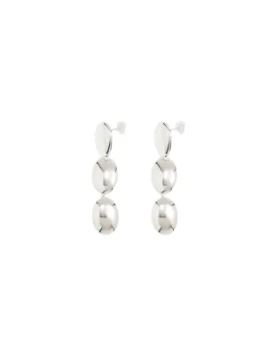 Ragbag Dualism Oval Earrings in Silver