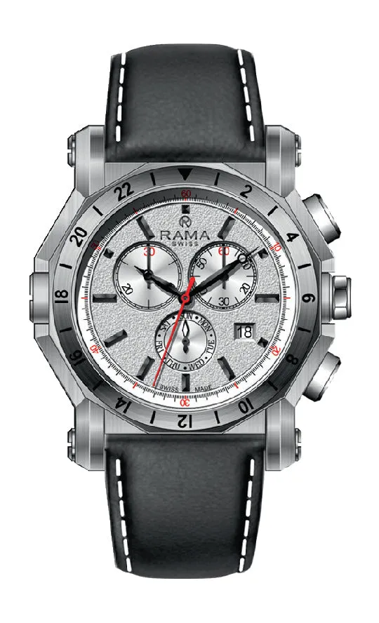 Rama Gents Chronograph Stainless Steel and Leather Quartz Watch