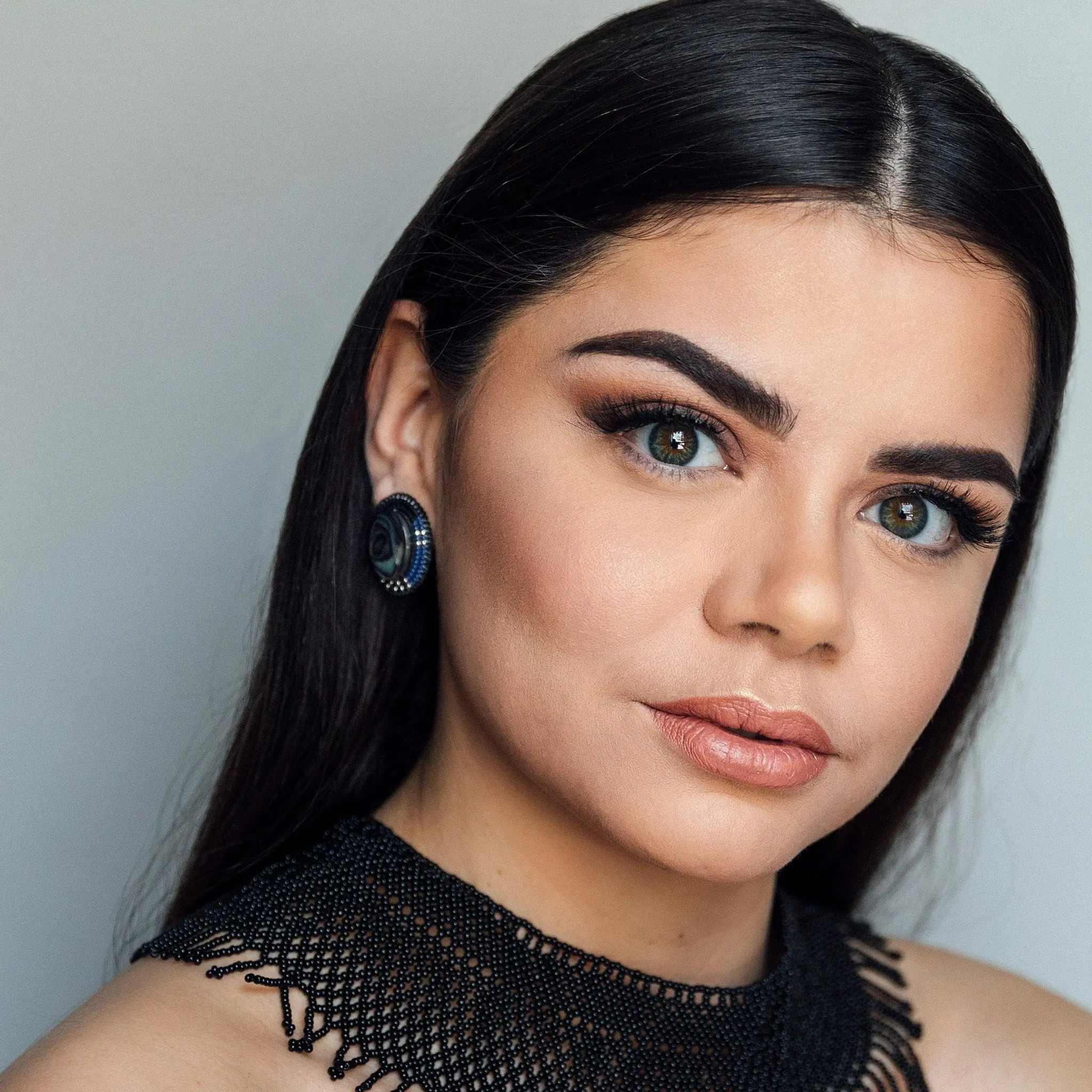 Raven Abalone Statement Earrings