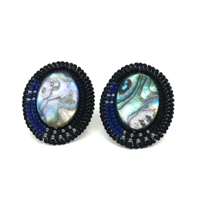 Raven Abalone Statement Earrings