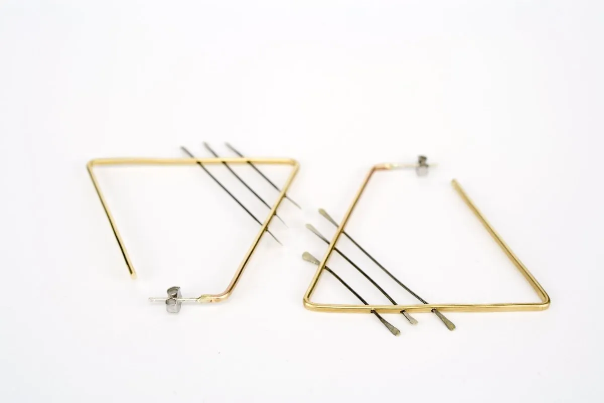 Recast Corollary Triangle hoop earrings