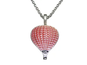 Red Colored Hot Air Balloon Pendant Necklace