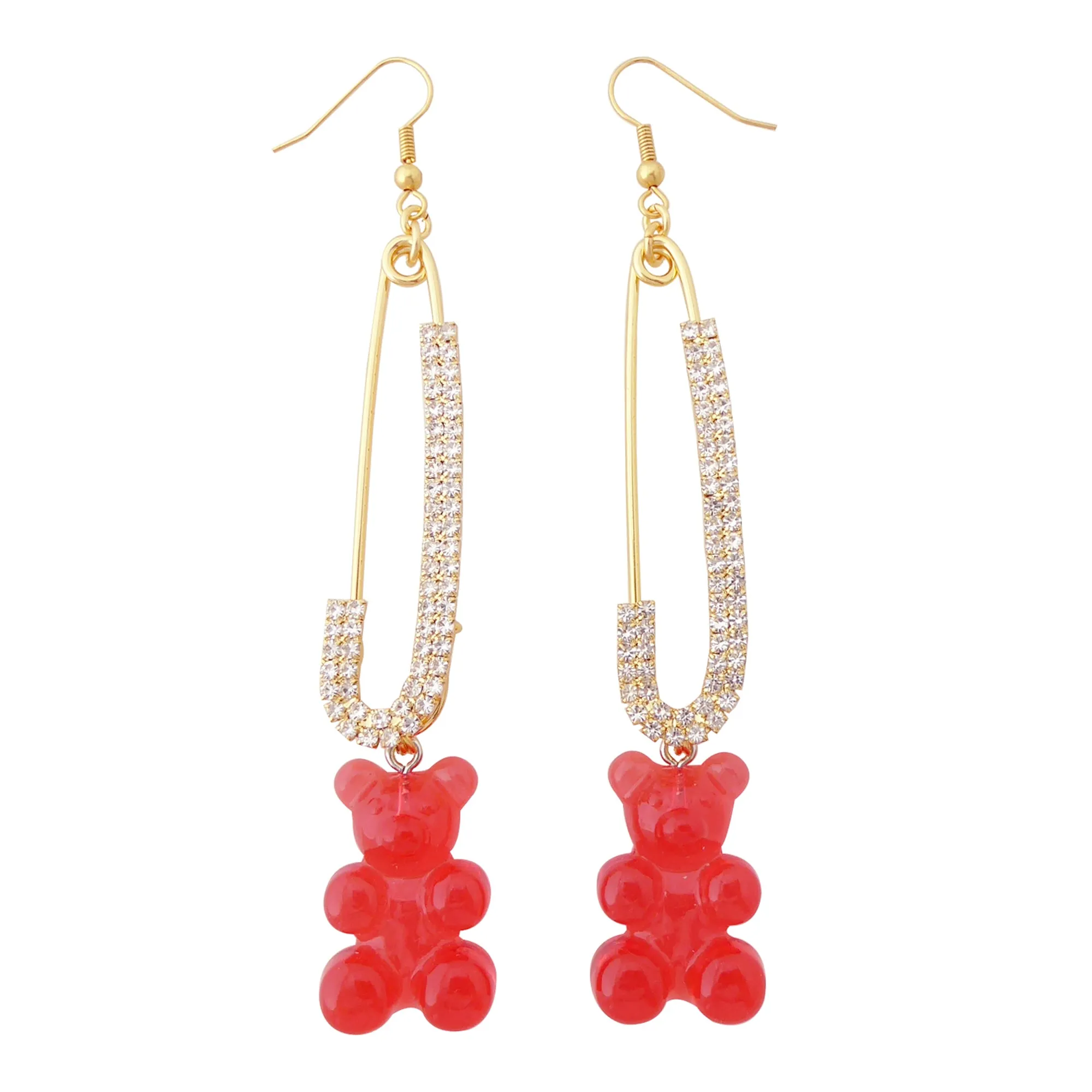 Red gummy bear earrings