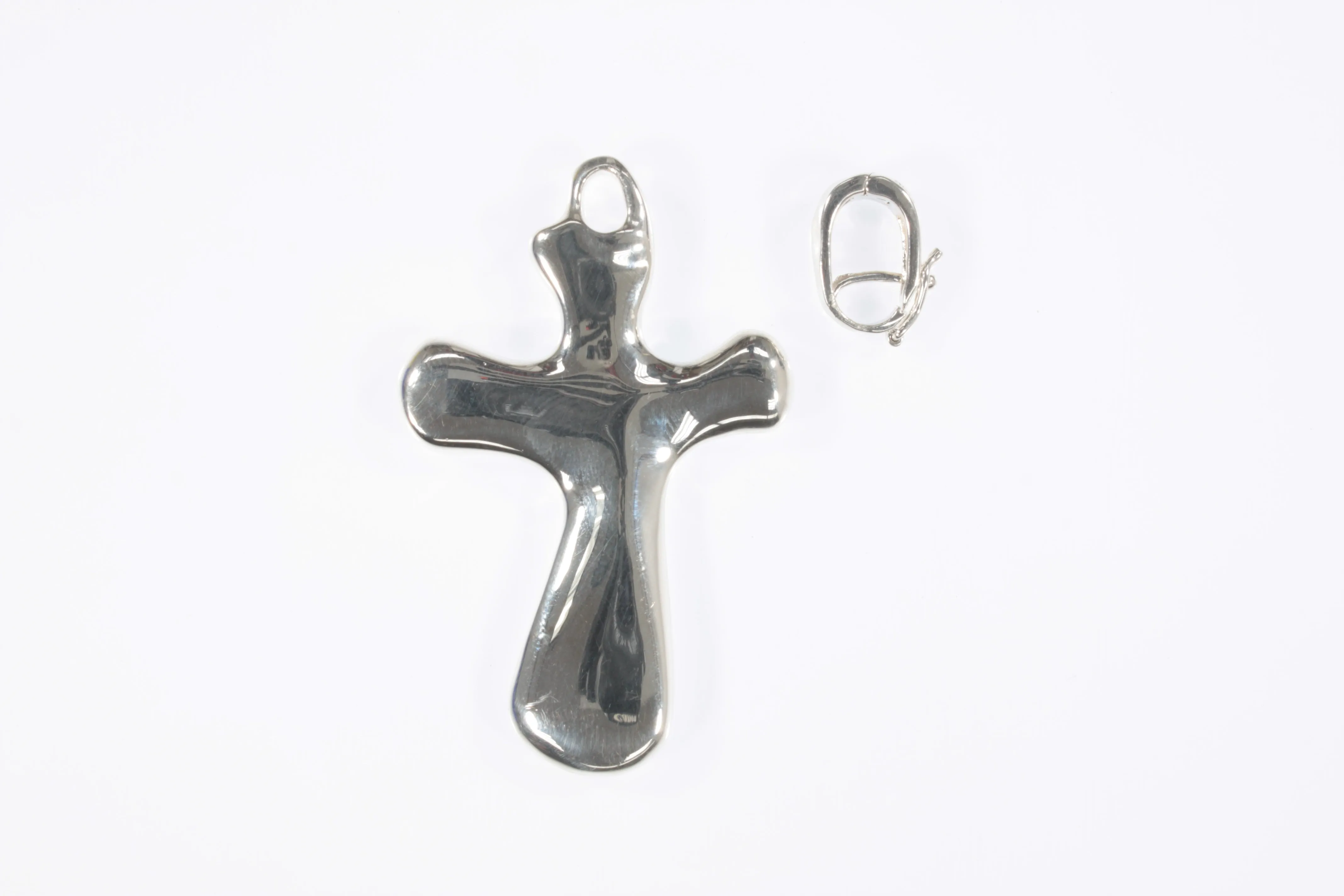 Robert Lee Morris Studios Sterling Silver Large Cross Pendant RLM 58mm Tall