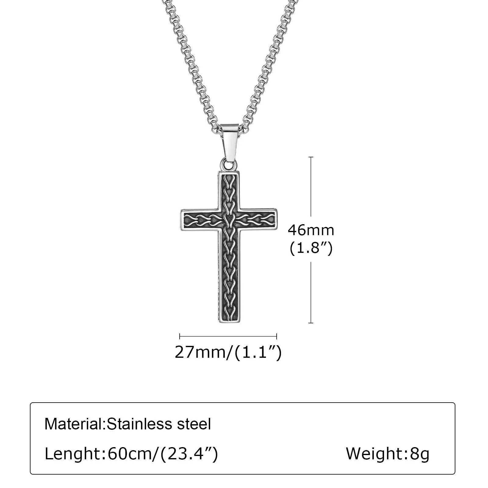 Rock Cross Pendant Necklaces for Men Boys