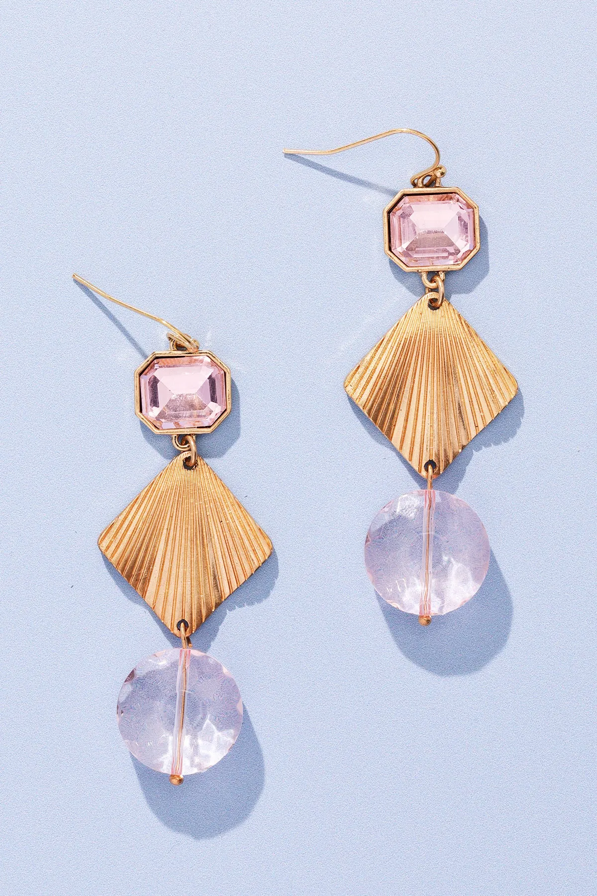Rose Elegance Gold Geometric Earrings