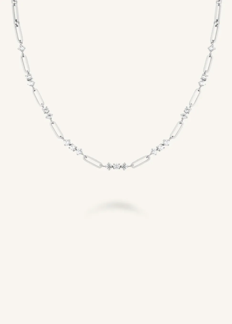 ROSEFIELD Graduated Crystal Necklace - Silver