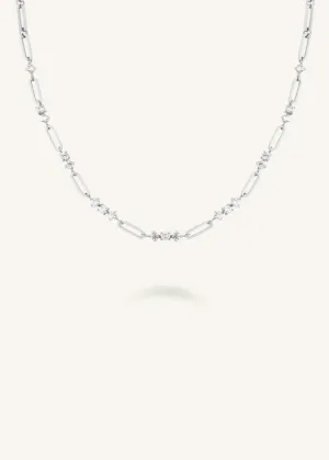 ROSEFIELD Graduated Crystal Necklace - Silver