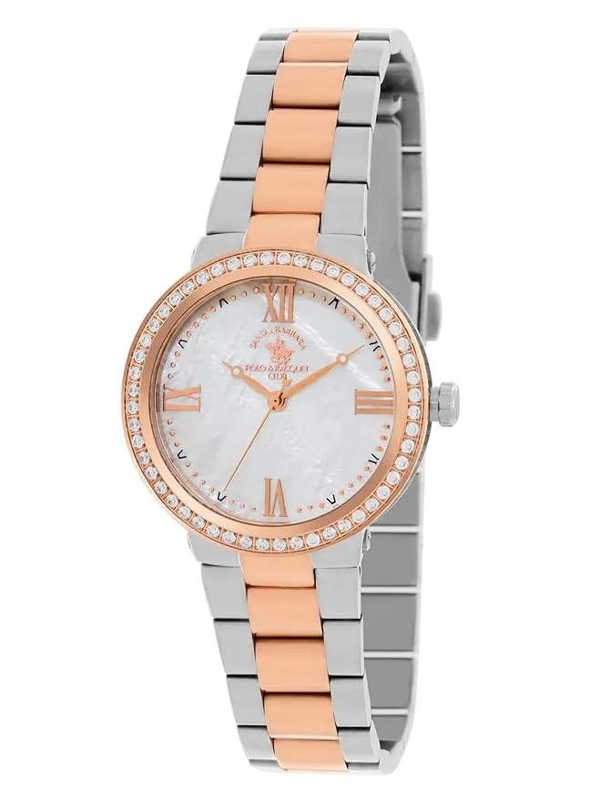 Santa barbara polo & racquet club Analog White Dial Women's Watch-SB.1.10553-5