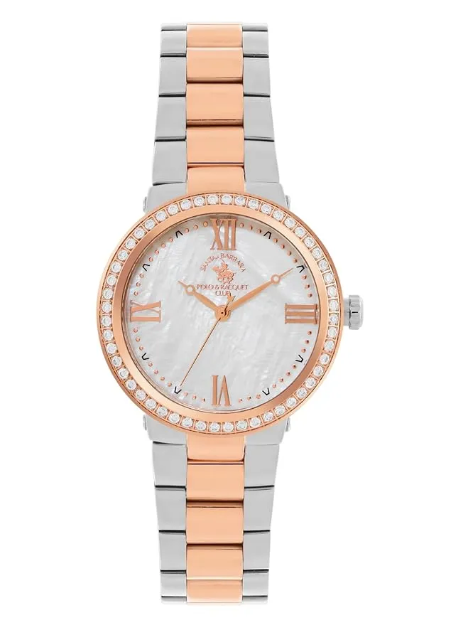 Santa barbara polo & racquet club Analog White Dial Women's Watch-SB.1.10553-5