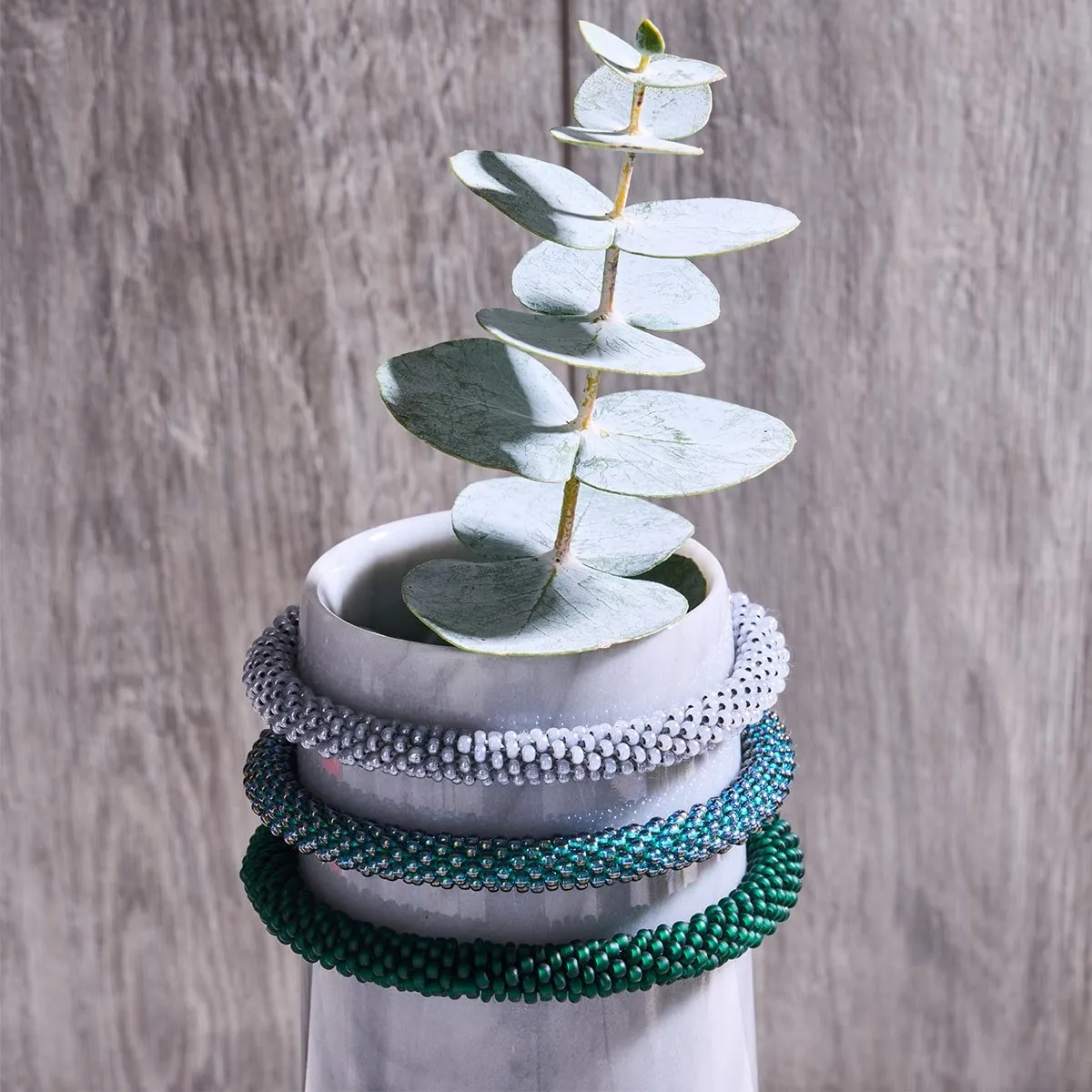 Seafoam | Himalayan Glass Bead Bracelet