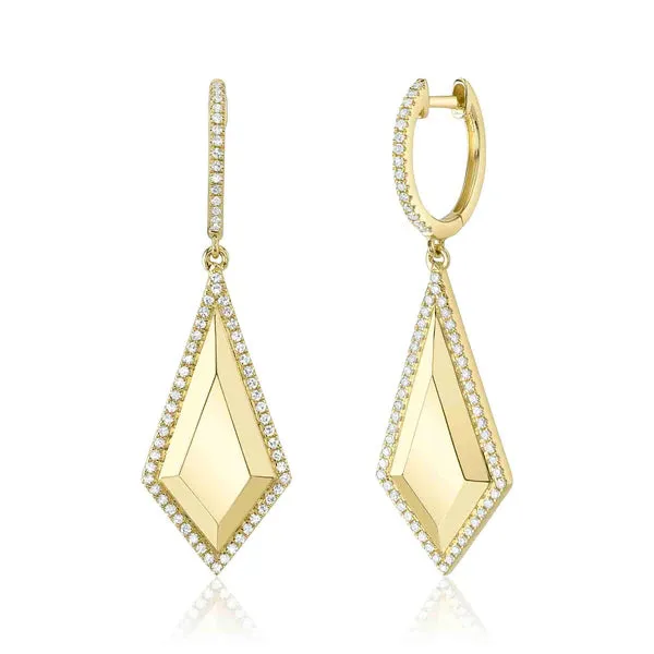 Shy Creation Diamond Geo Cut Drop Earrings