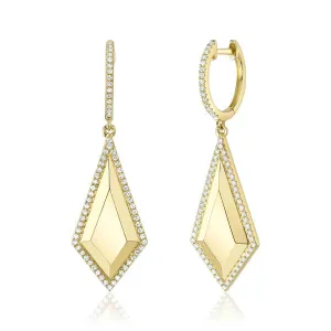 Shy Creation Diamond Geo Cut Drop Earrings