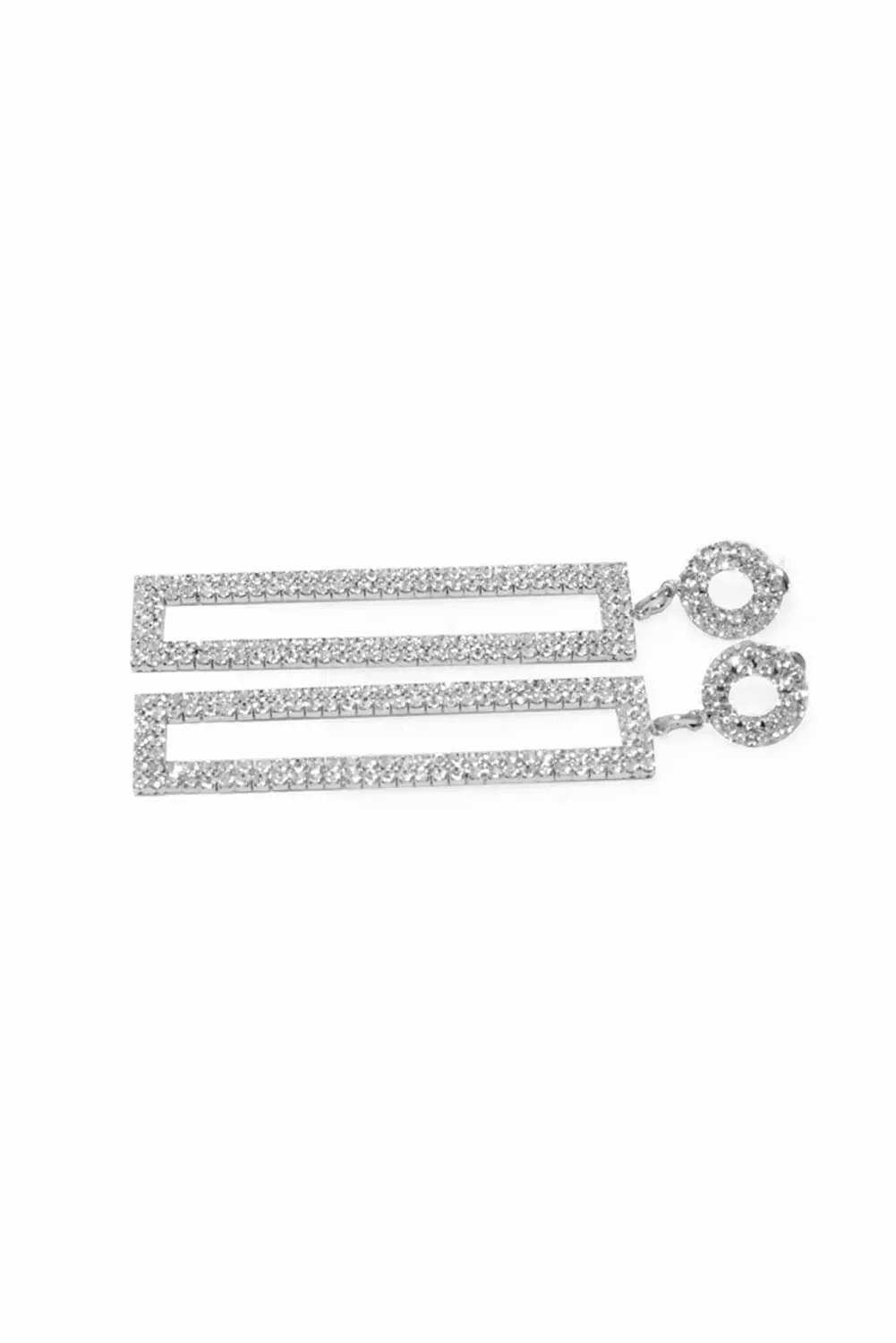 Silver Diamante Geometric Earrings