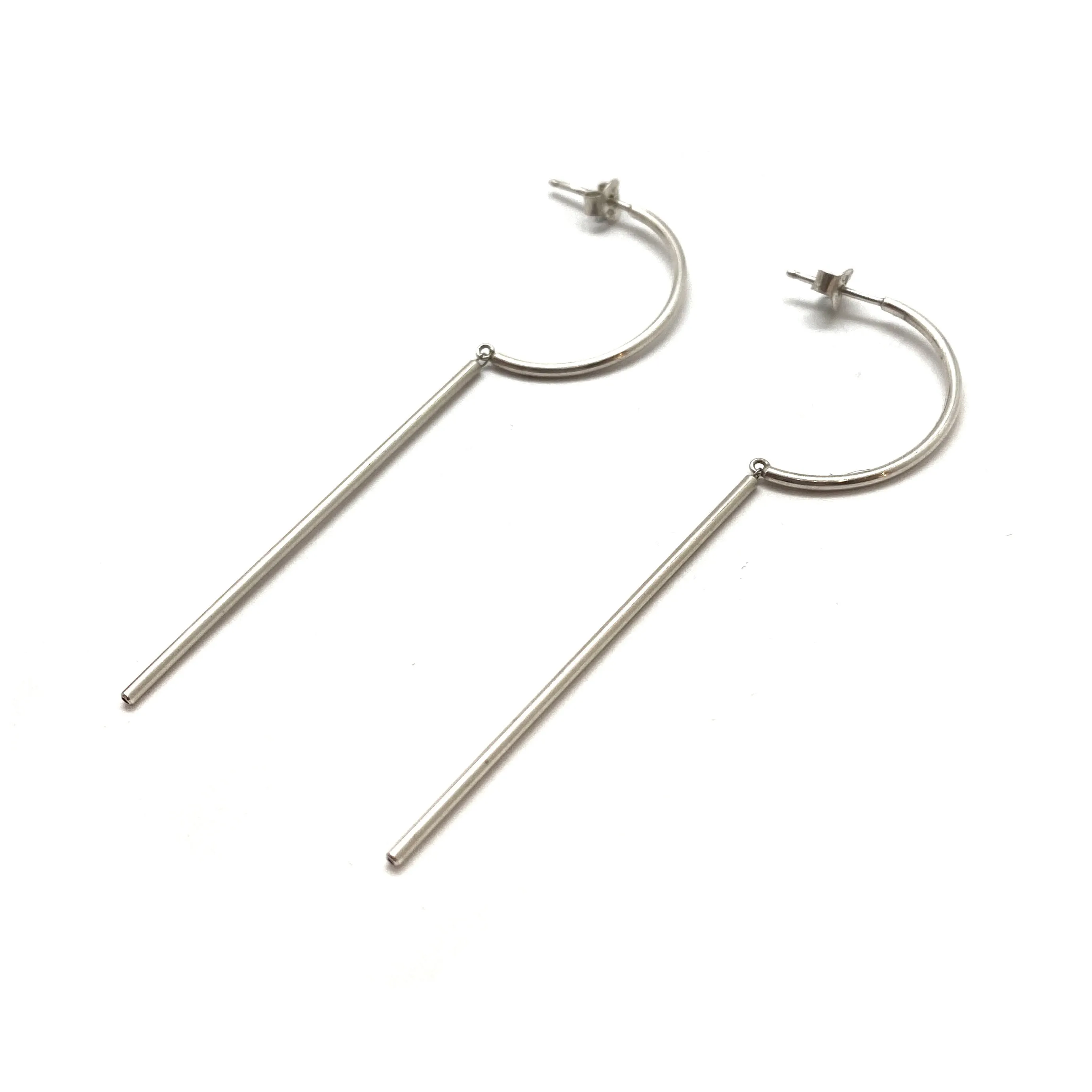 Silver Line Hoop Earrings