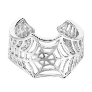 Silver-Plated Web Adjustable Ring