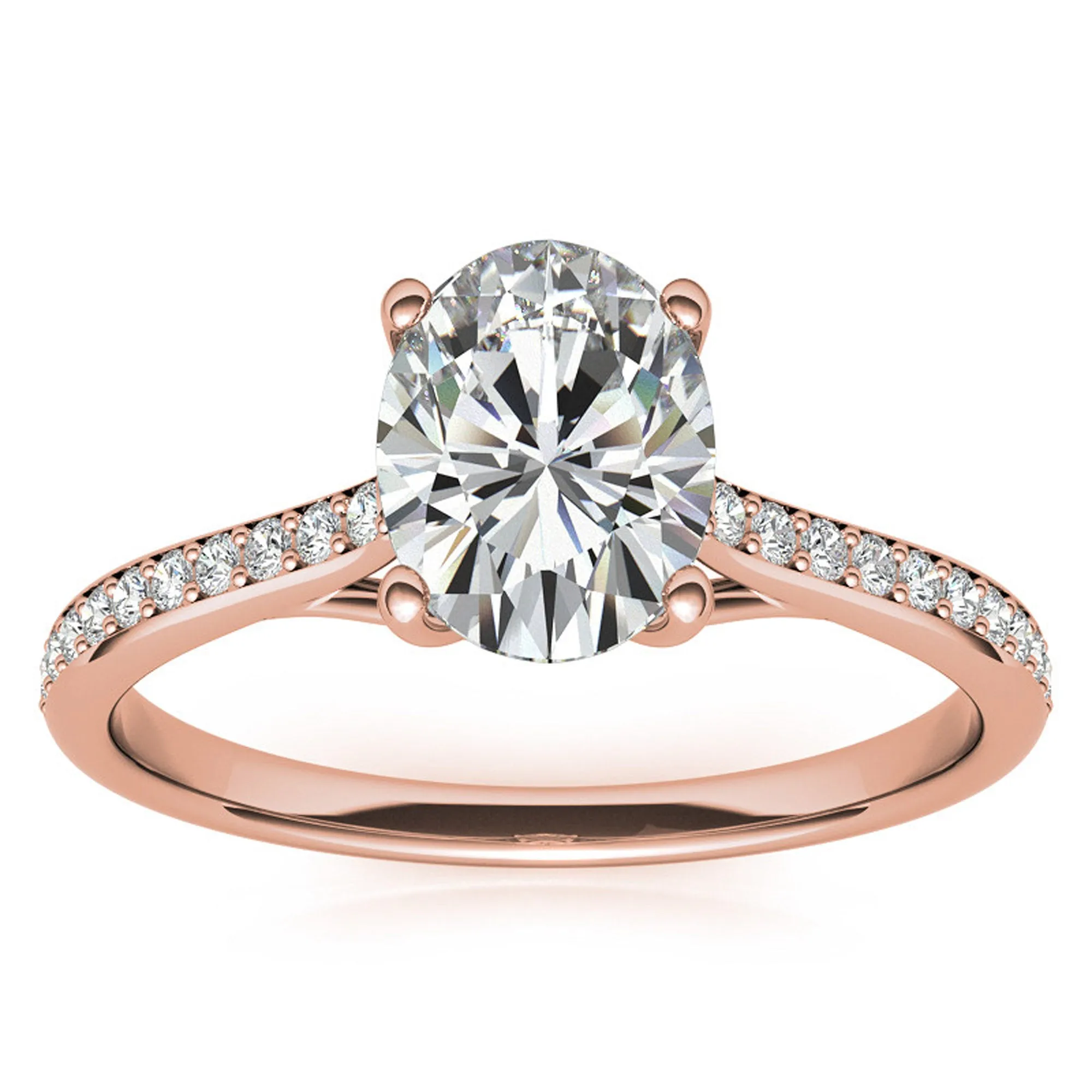 Silver Radiant Rose Solitaire Ring