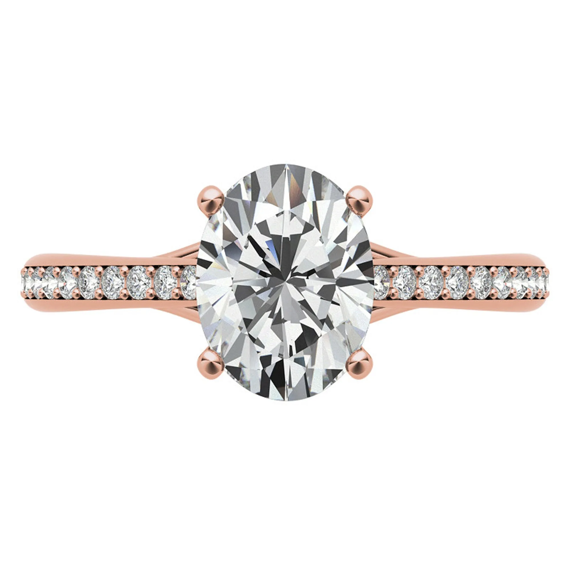 Silver Radiant Rose Solitaire Ring
