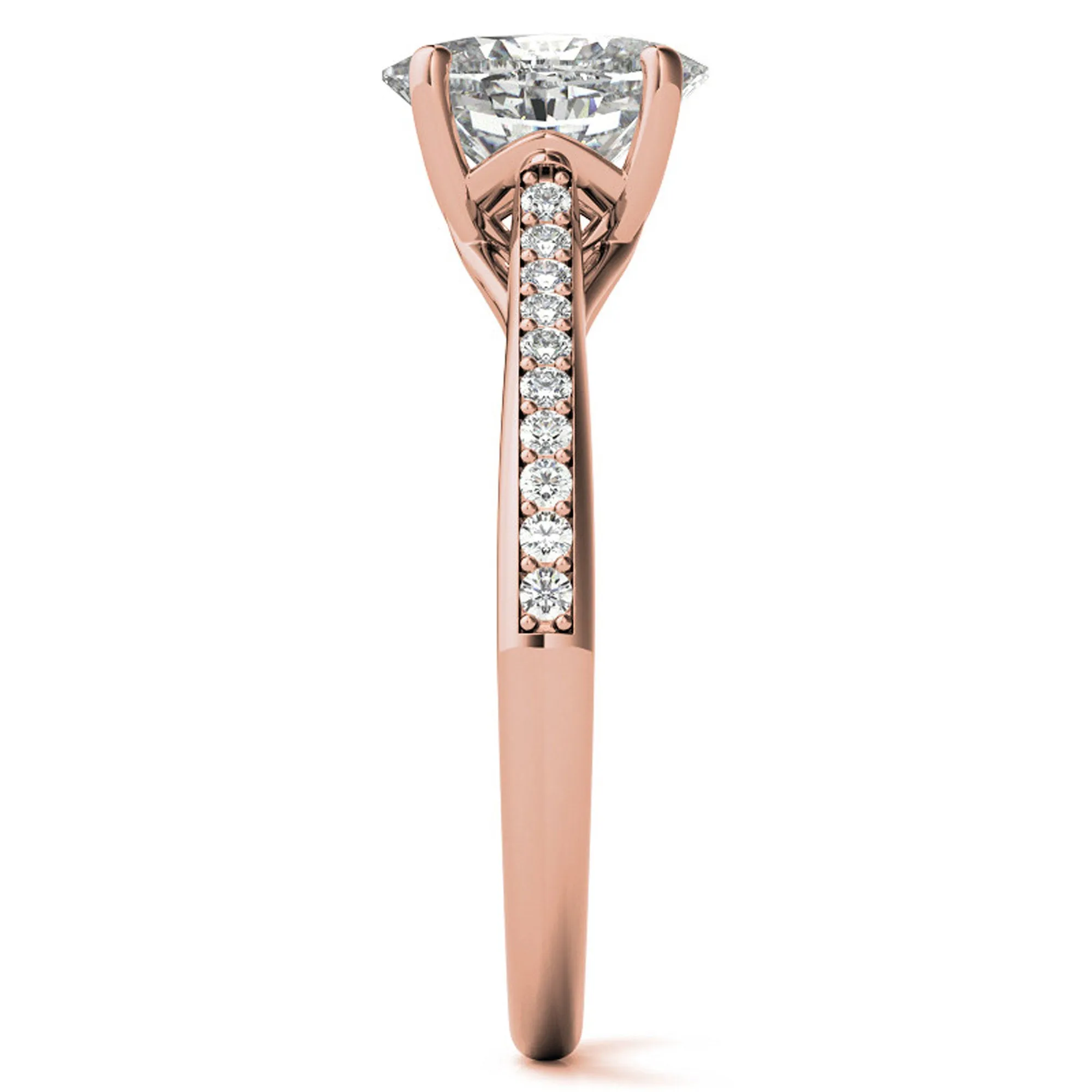 Silver Radiant Rose Solitaire Ring