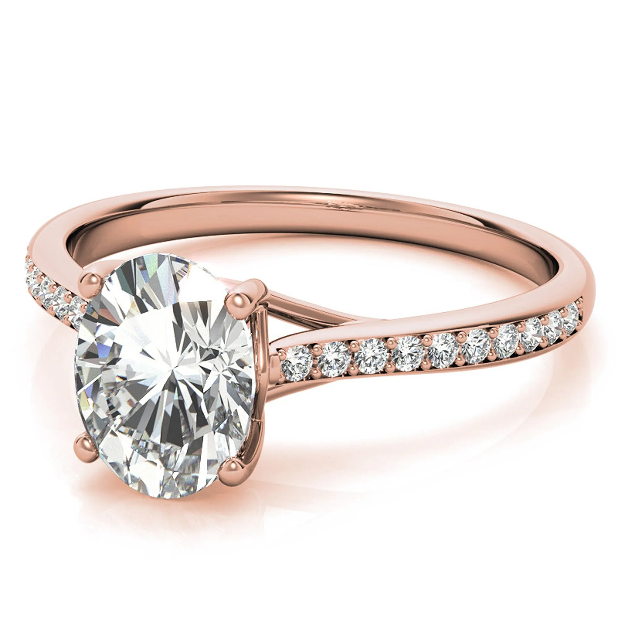 Silver Radiant Rose Solitaire Ring