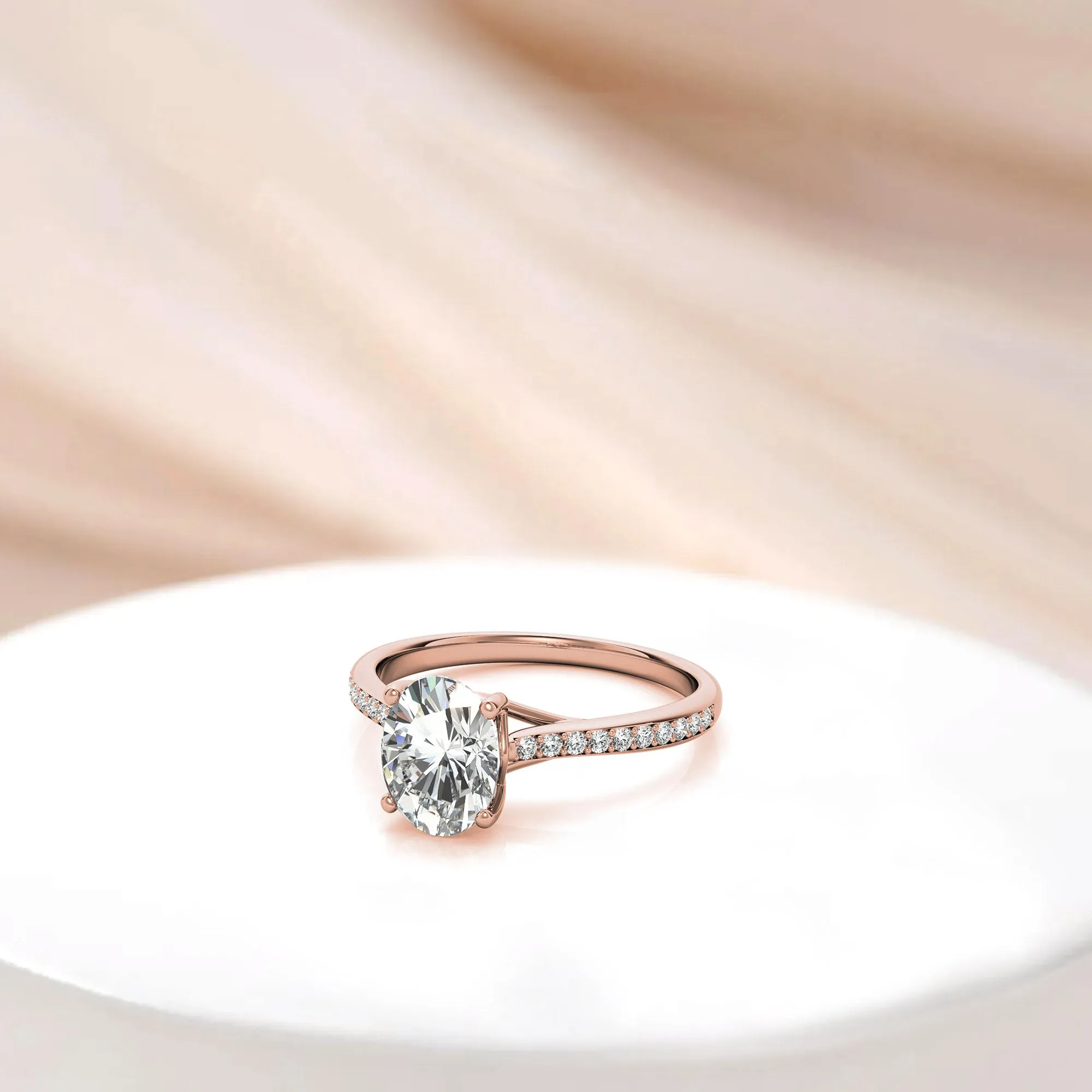 Silver Radiant Rose Solitaire Ring