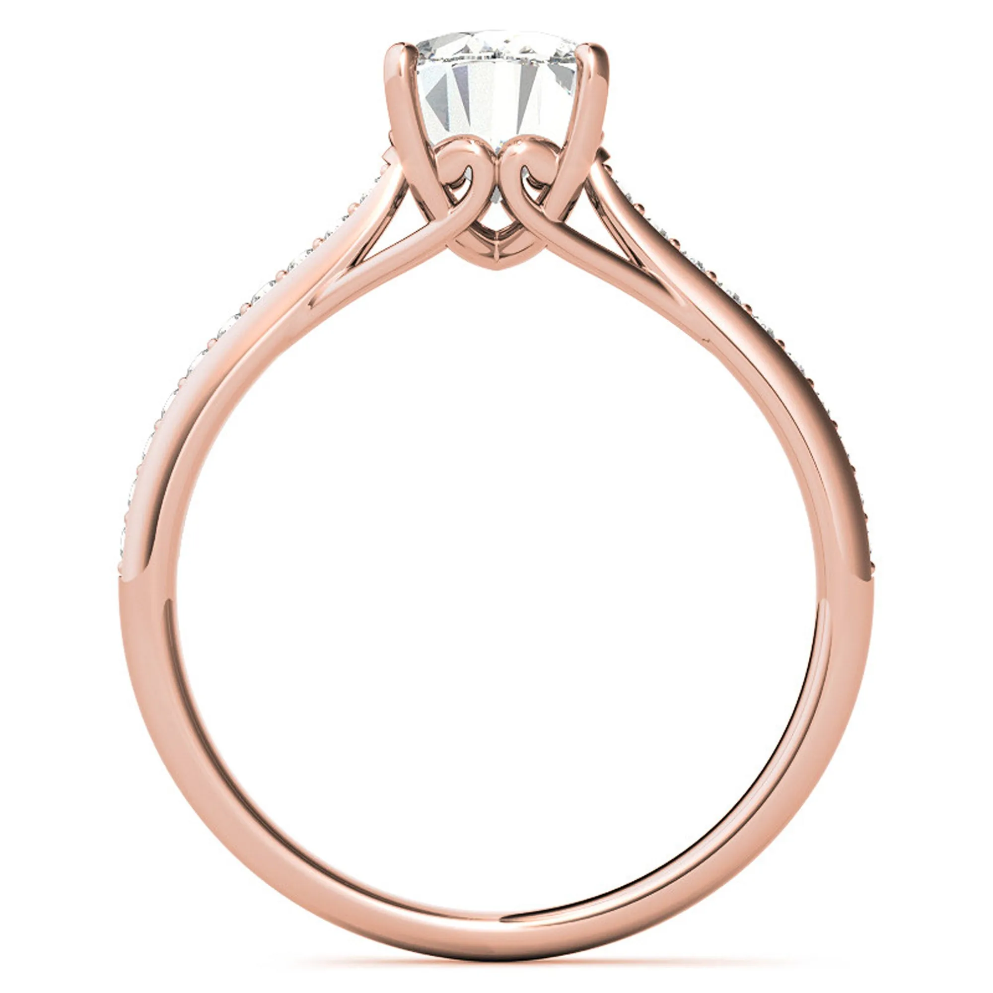 Silver Radiant Rose Solitaire Ring