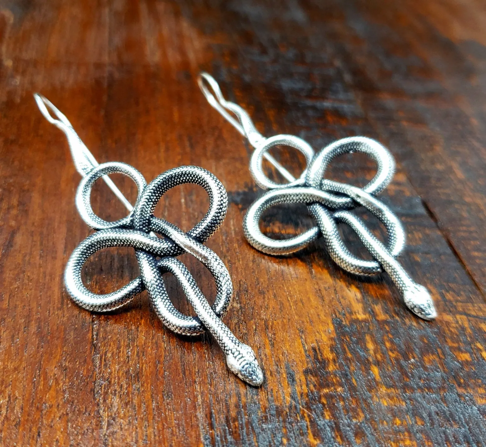 Silver Snake Threader Earrings
