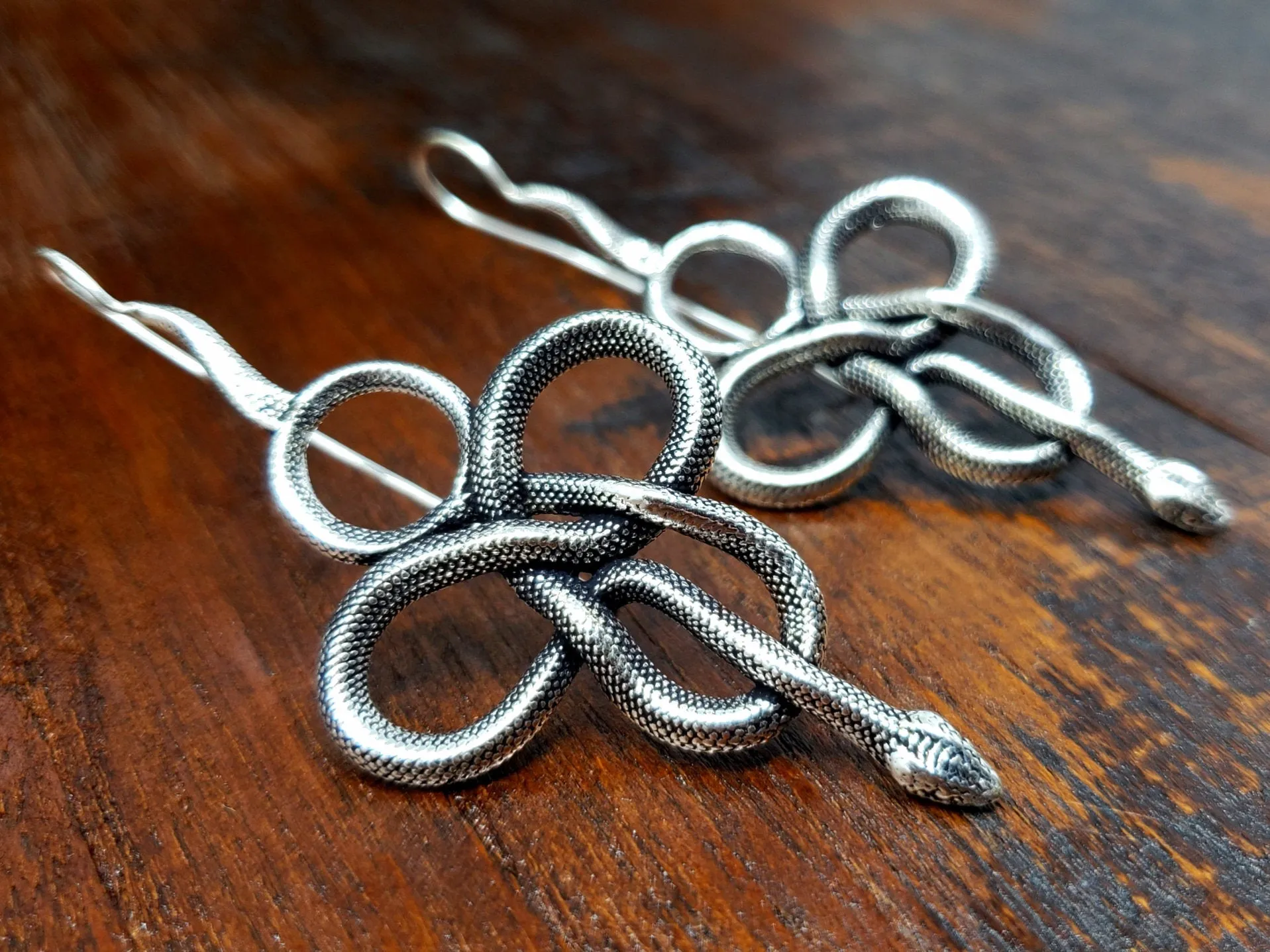 Silver Snake Threader Earrings