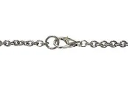 Silver Toned Etched Double Cross Pendant Necklace
