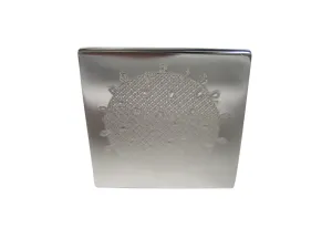 Silver Toned Etched Enveloped Virus Adjustable Size Fashion Ring