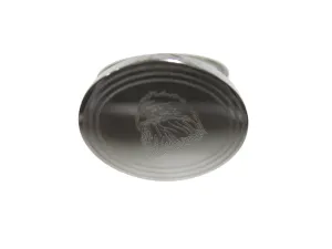 Silver Toned Etched Oval Eagle Bird Head Adjustable Size Fashion Ring