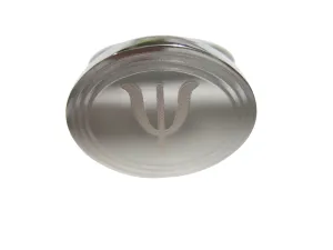 Silver Toned Etched Oval Greek Letter Psi Pendant Adjustable Size Fashion Ring