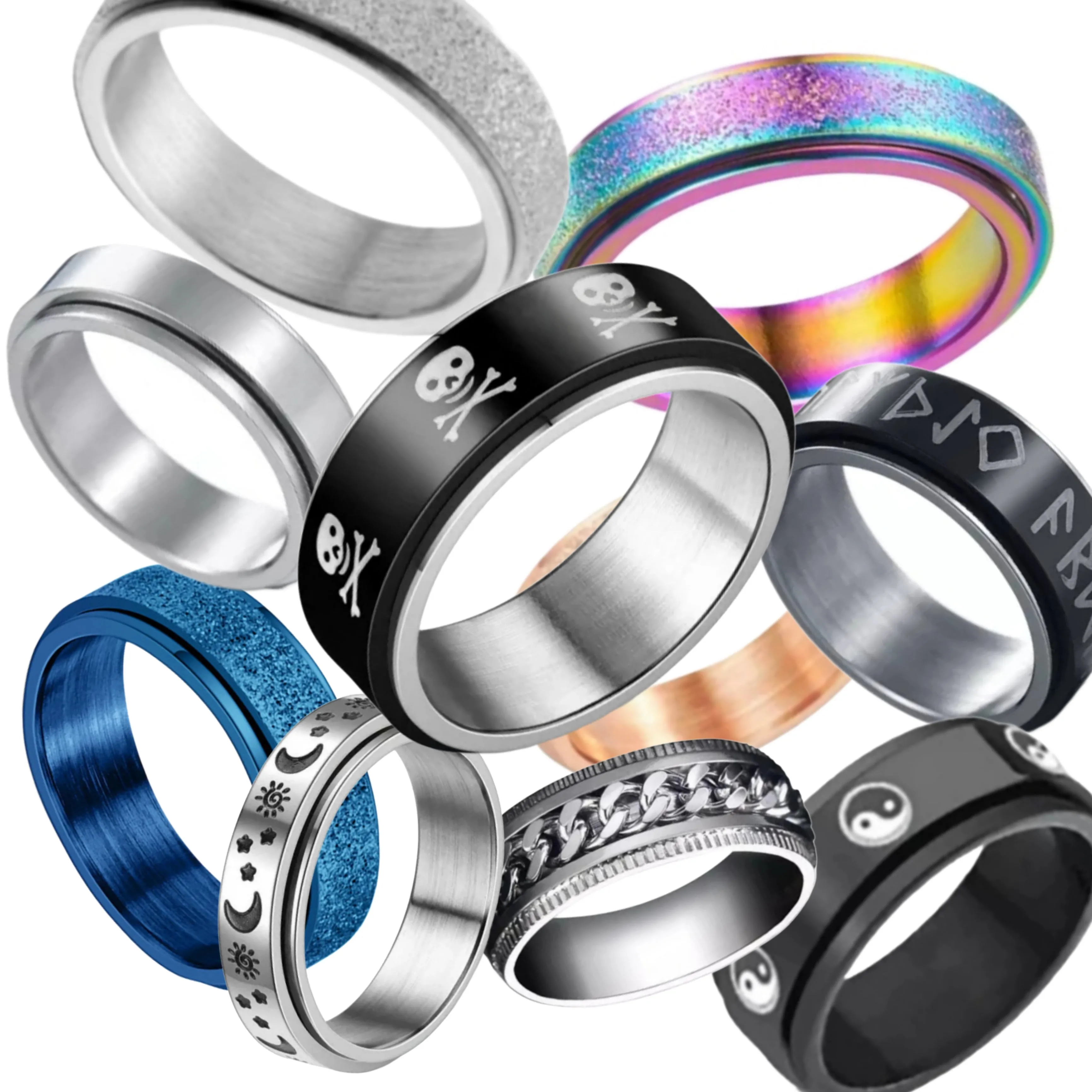 Size 8 Spinning fidget ring
