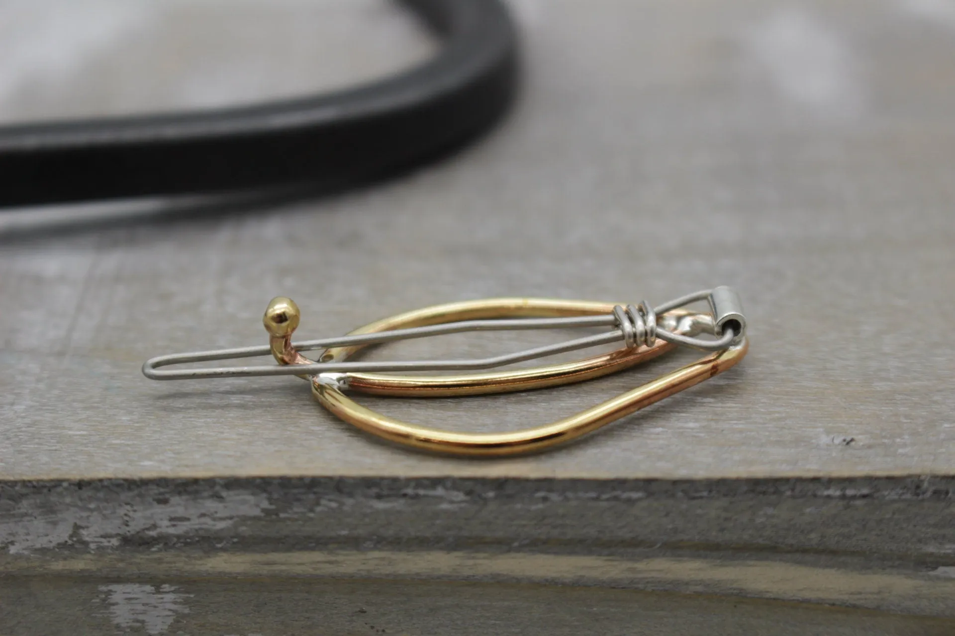 Small Golden Leaf barrette