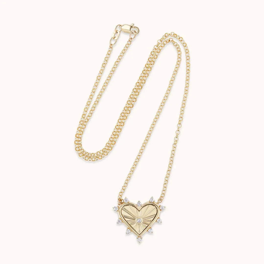 Small Spiked Heart Attached Necklace