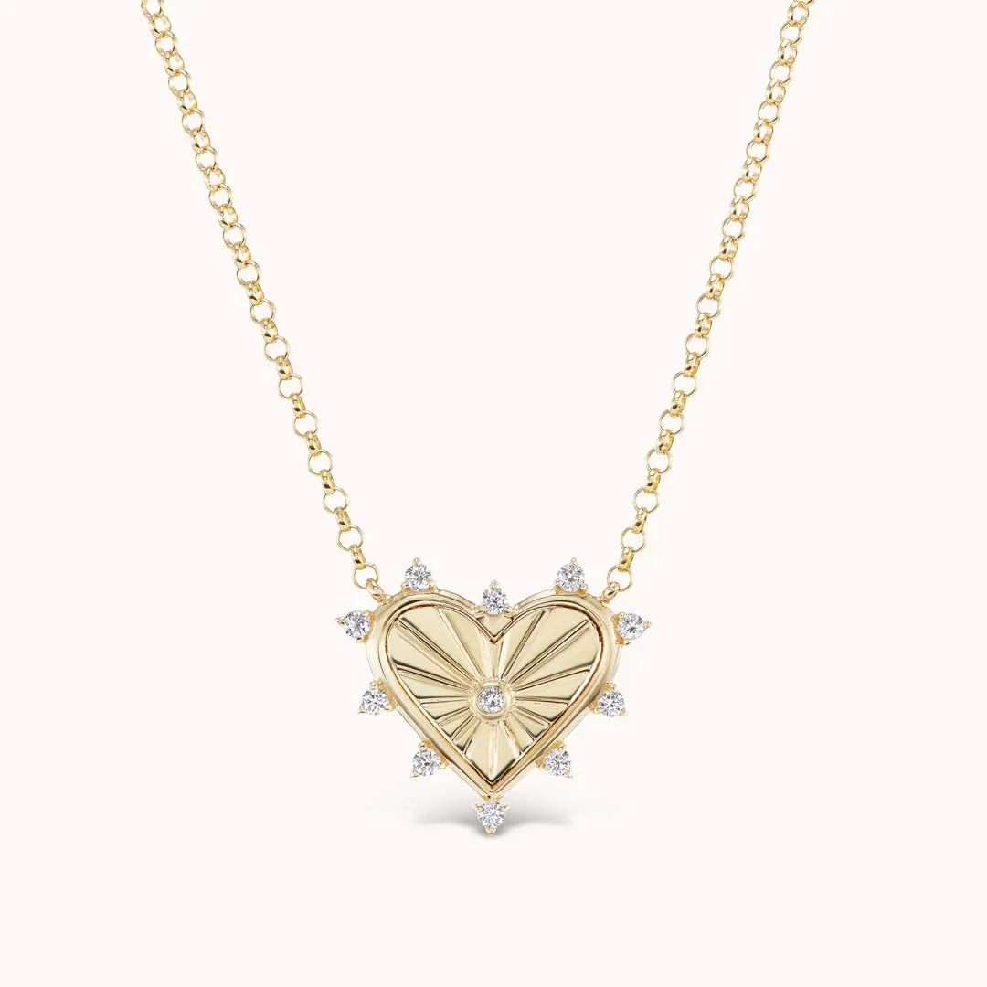 Small Spiked Heart Attached Necklace