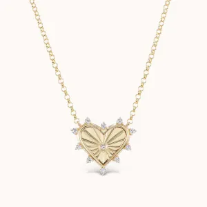 Small Spiked Heart Attached Necklace