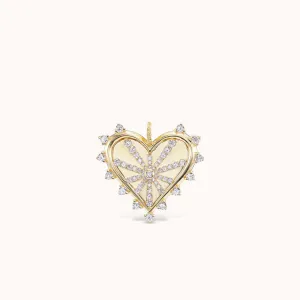 Small Spiked Heart Pavé Charm