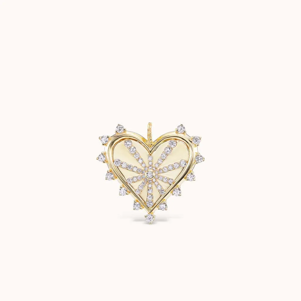 Small Spiked Heart Pavé Charm