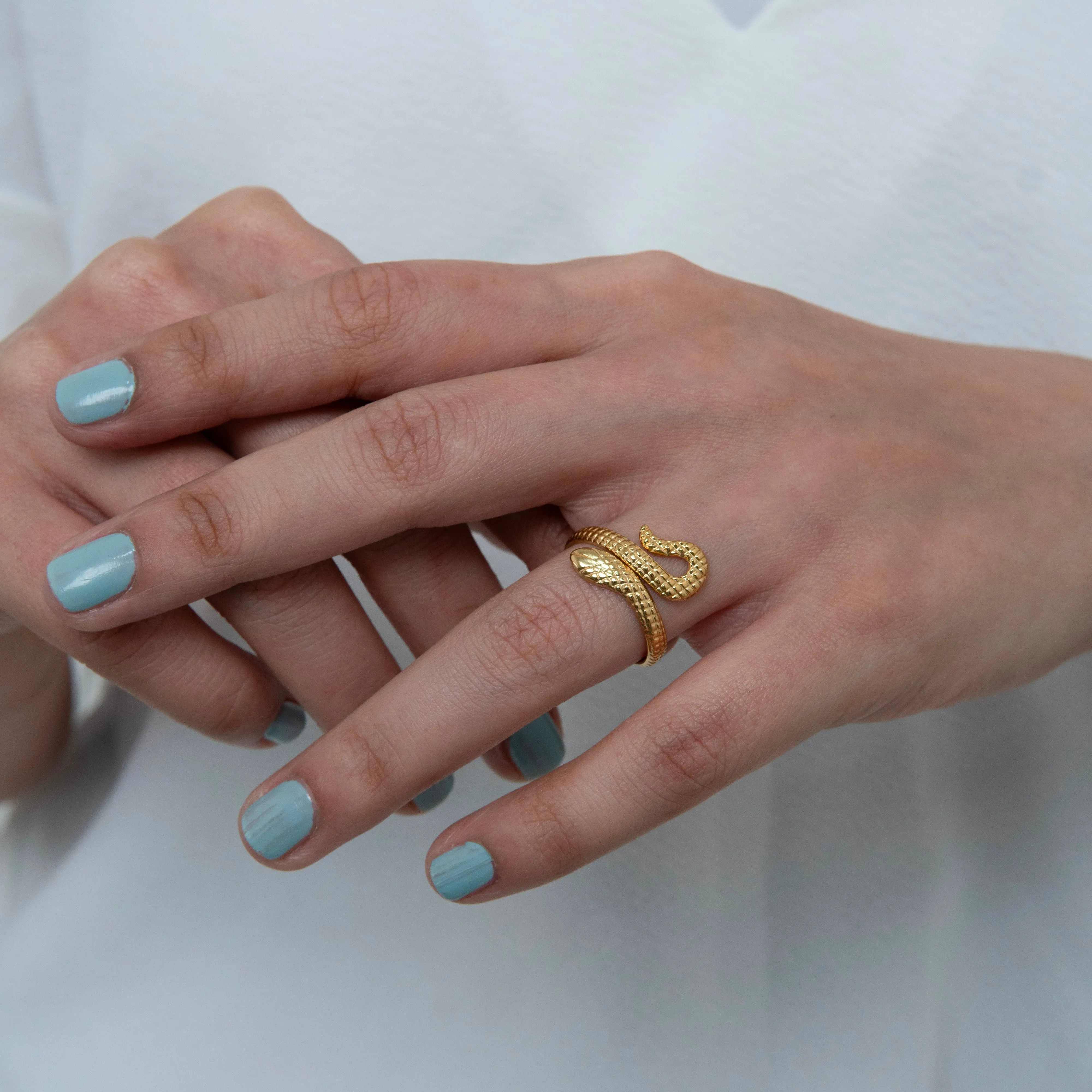 Snake Adjustable Ring Gold Plated