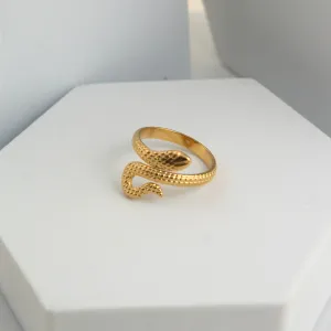 Snake Adjustable Ring Gold Plated