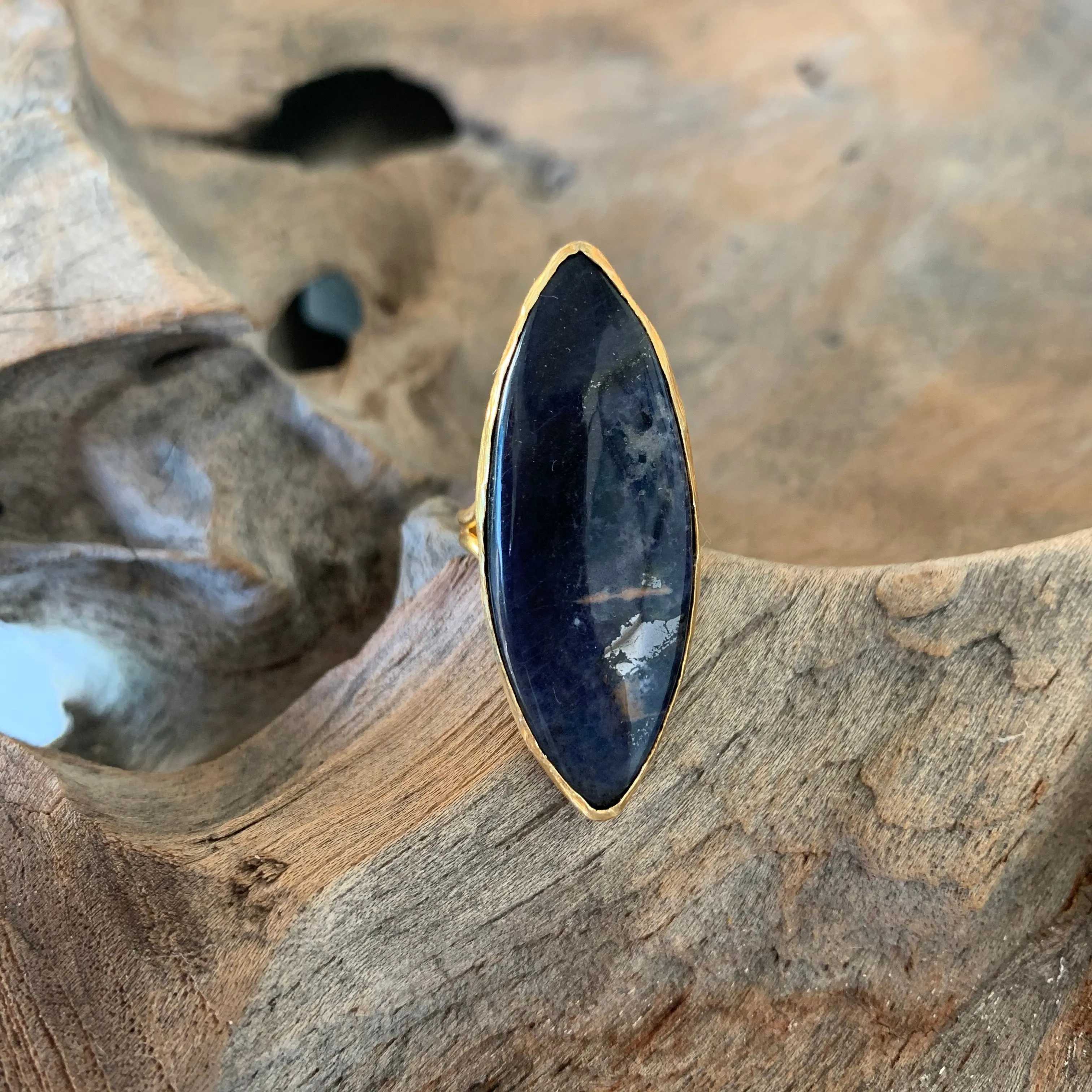 Sodalite Ring in Gold