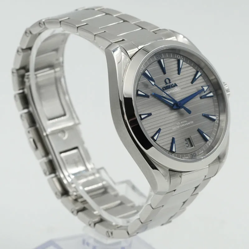 SOLD - 2/22/25 - Omega Aqua Terra 41mm 220.10.41.21.06.001 Blue and Grey on Bracelet B&P 2022
