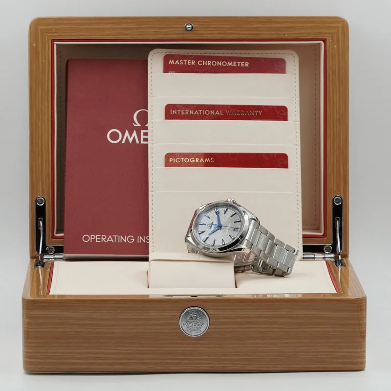 SOLD - 2/22/25 - Omega Aqua Terra 41mm 220.10.41.21.06.001 Blue and Grey on Bracelet B&P 2022