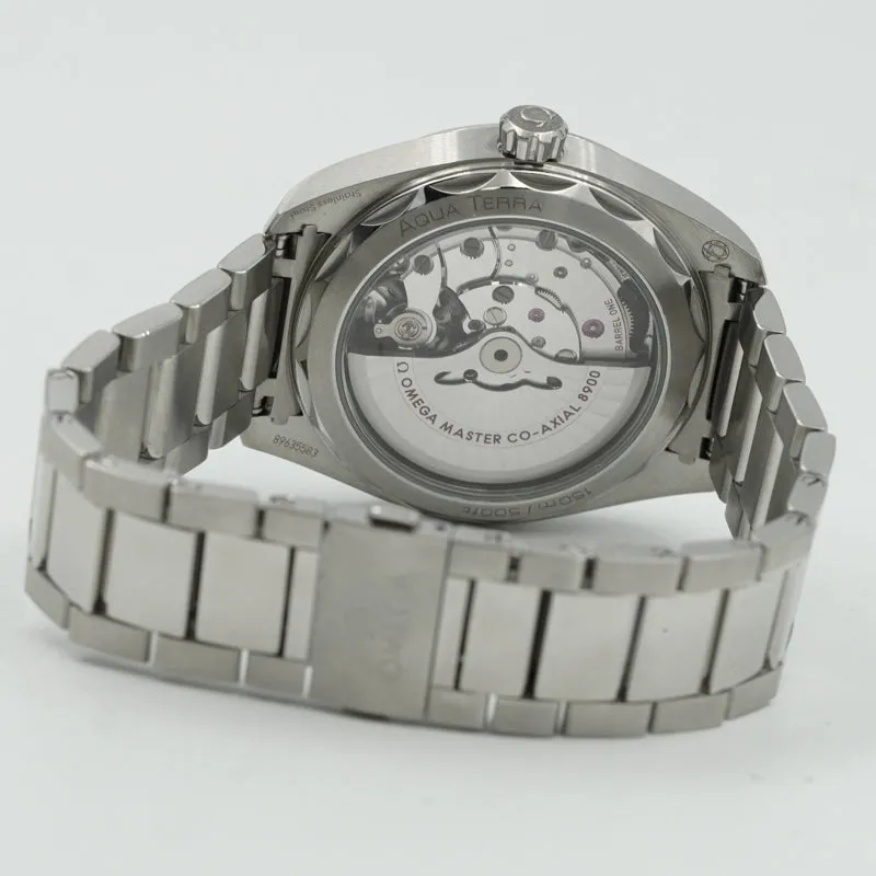 SOLD - 2/22/25 - Omega Aqua Terra 41mm 220.10.41.21.06.001 Blue and Grey on Bracelet B&P 2022