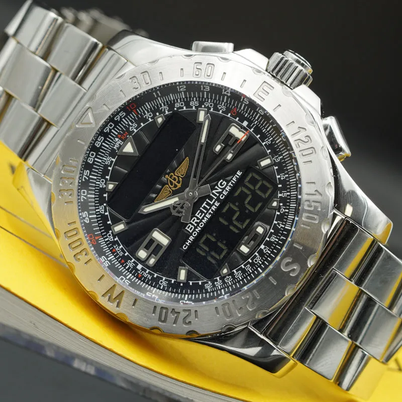SOLD - 8/24/24 - Breitling Airwolf A78363 Stainless Steel Digital Display 44mm B&P 2008